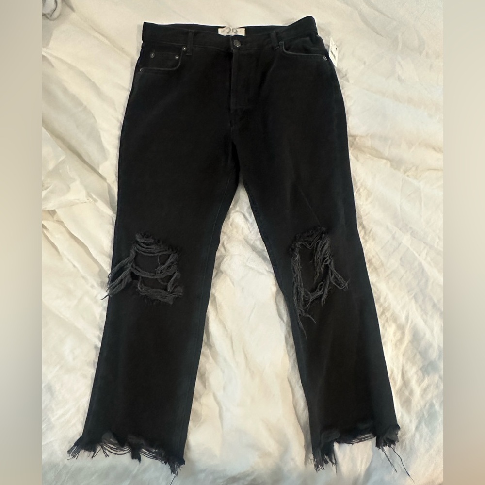 NWT Free People distressed black jeans